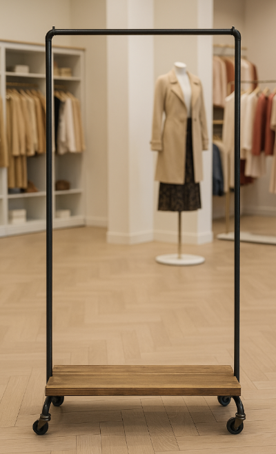 Store Display Hanger Rack 2611 (with wooden shelf)