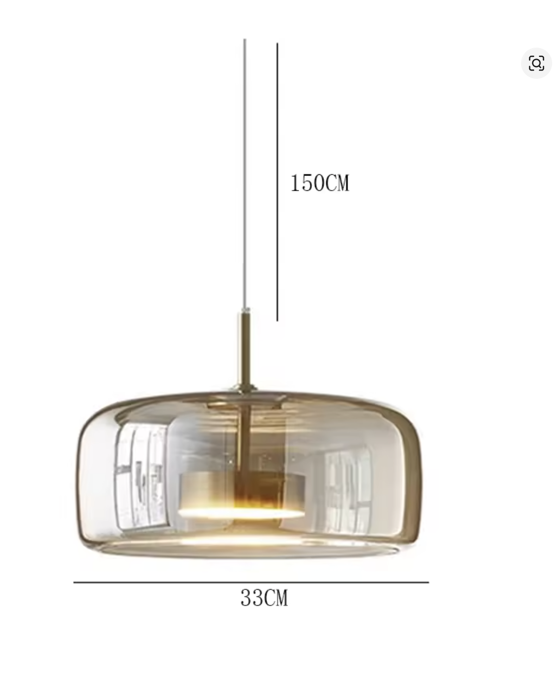 ゴールドカラーのシリンダー型ペンダントライト単体|ミニマルデザインの吊り下げ照明