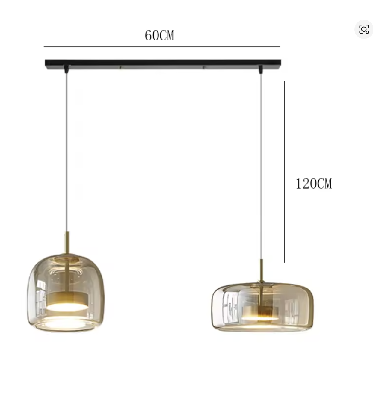 ゴールドカラーのシリンダー型ペンダントライト2灯セット|シンプルで上品な吊り下げ照明