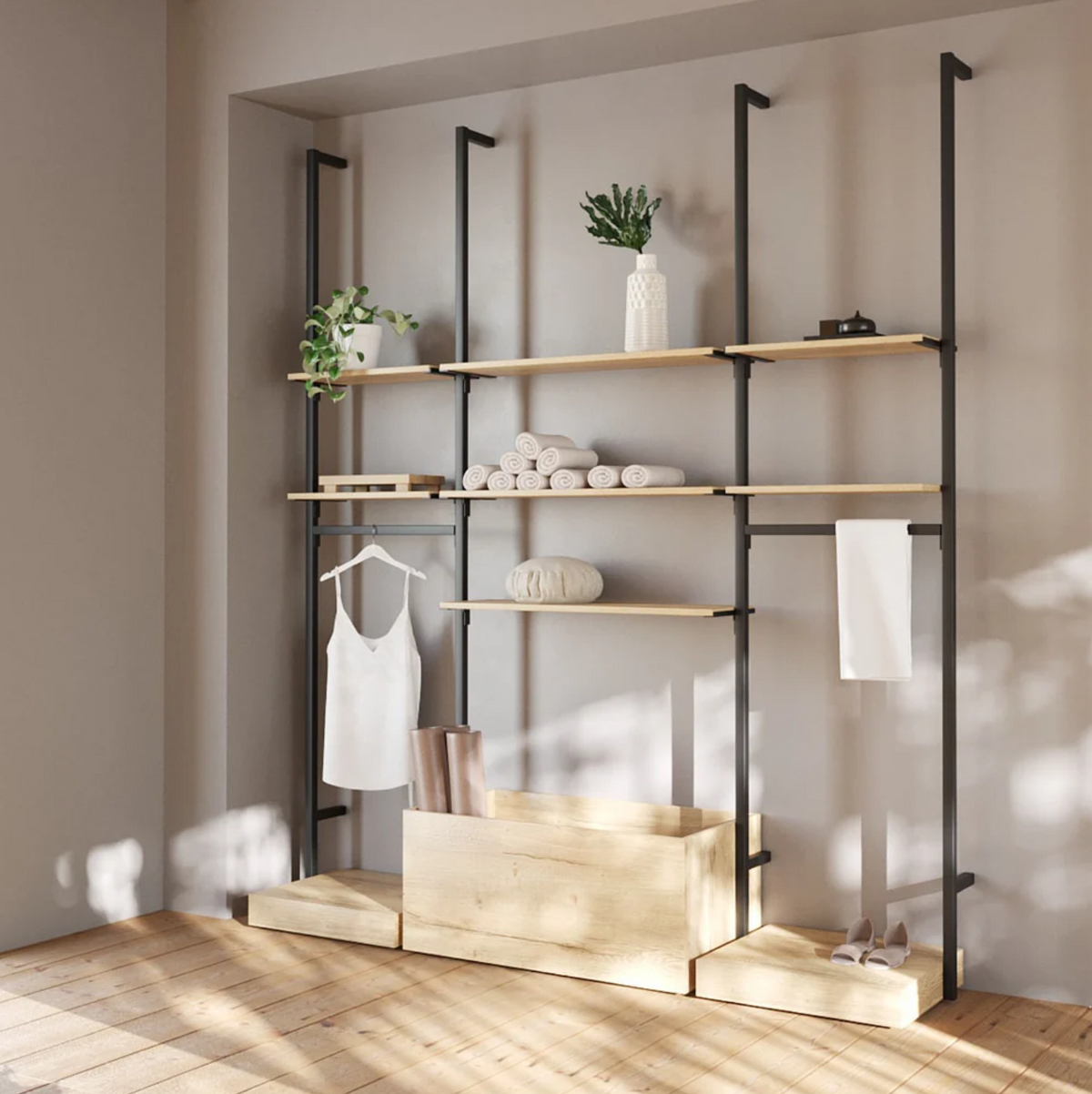 NOVA Wall-Mounted Display Shelf, 3-Unit Set, W2200mm