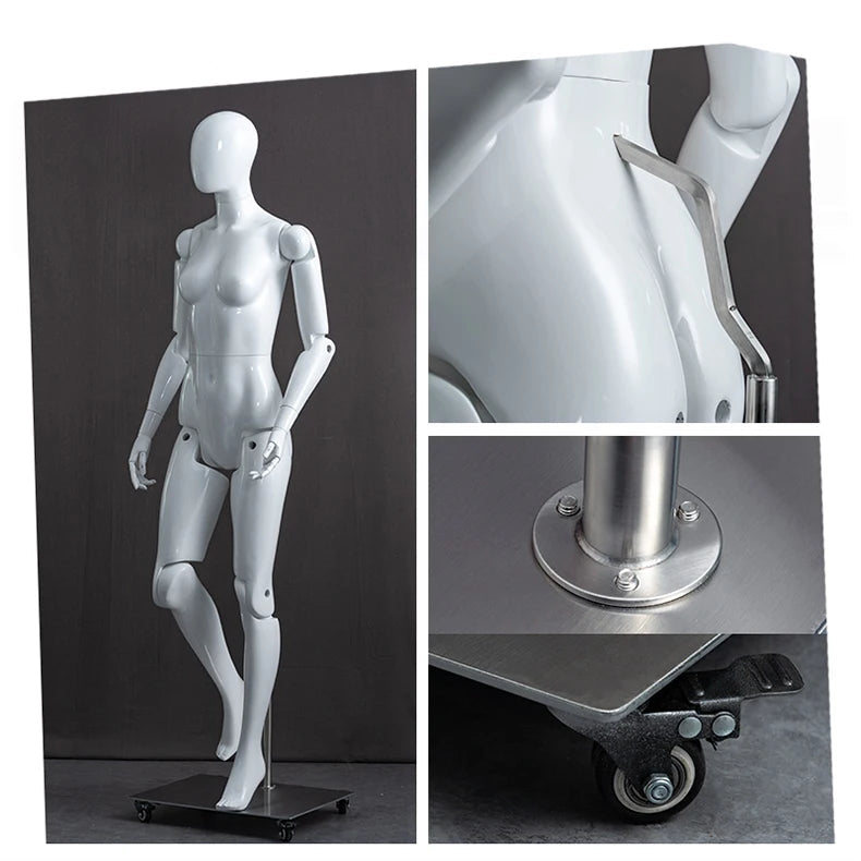 女性マネキンマネキン上半身クローズアップ|可動式関節と自然な造形デザイン