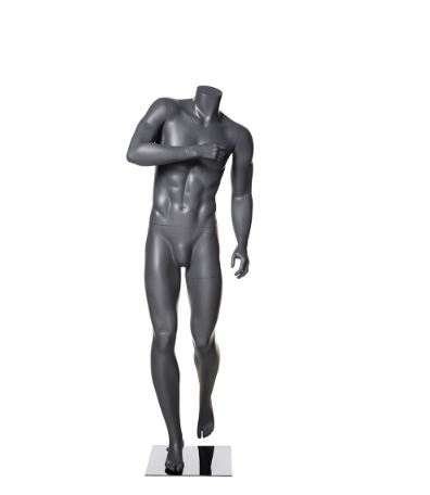 男性スポーツマネキン マットグレー ボディ 正面