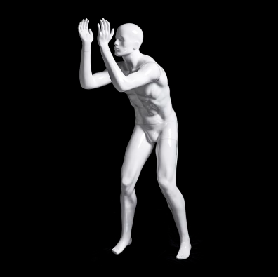 ホワイトのバスケットボール用メンズマネキン正面・全身スポーツポーズ|WEONE