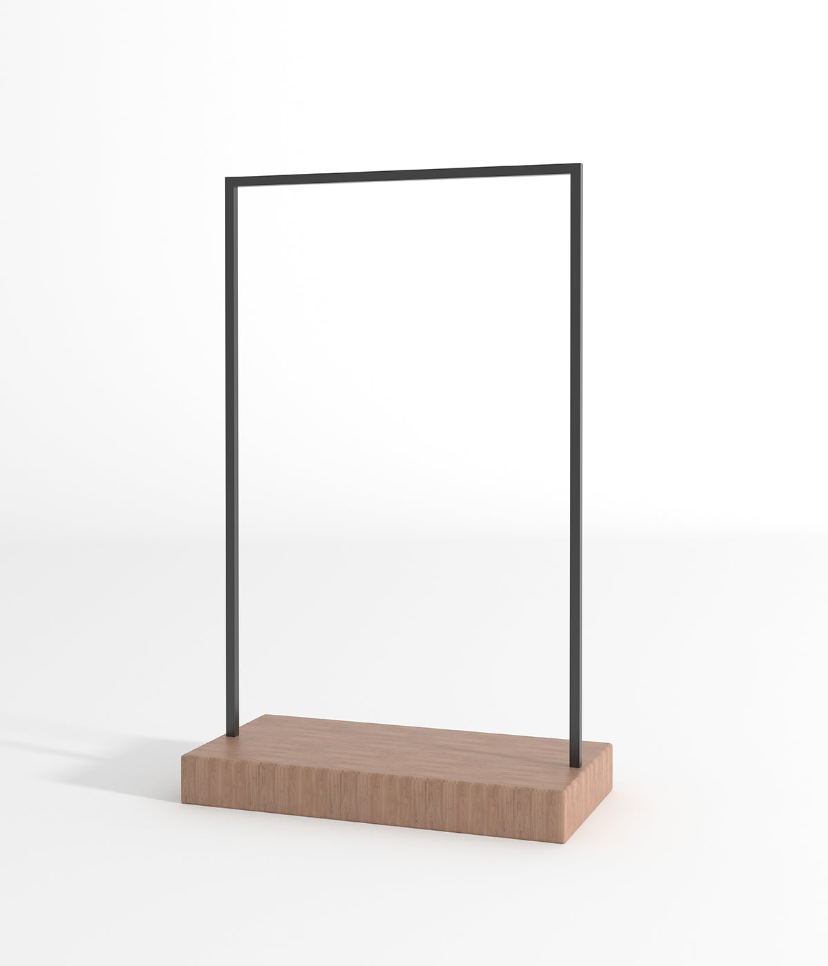 木製ベース付きブラック衣類ラックの商品画像