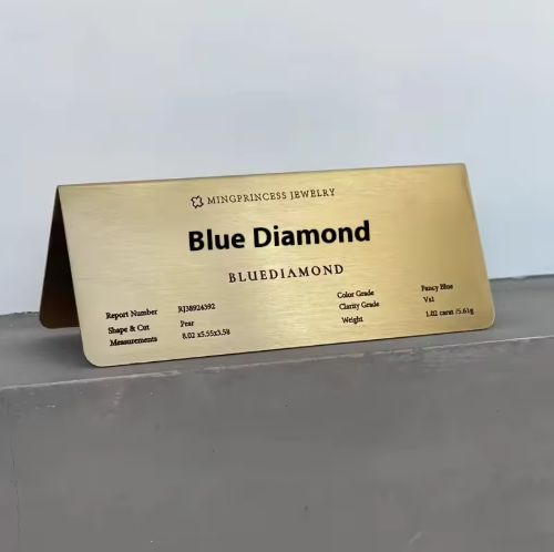 真鍮製 卓上サインスタンド ゴールド