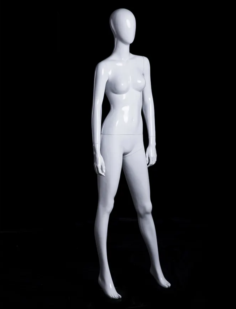 女性マネキン全身正面ビュー|ホワイトカラー・スタンダードポーズ