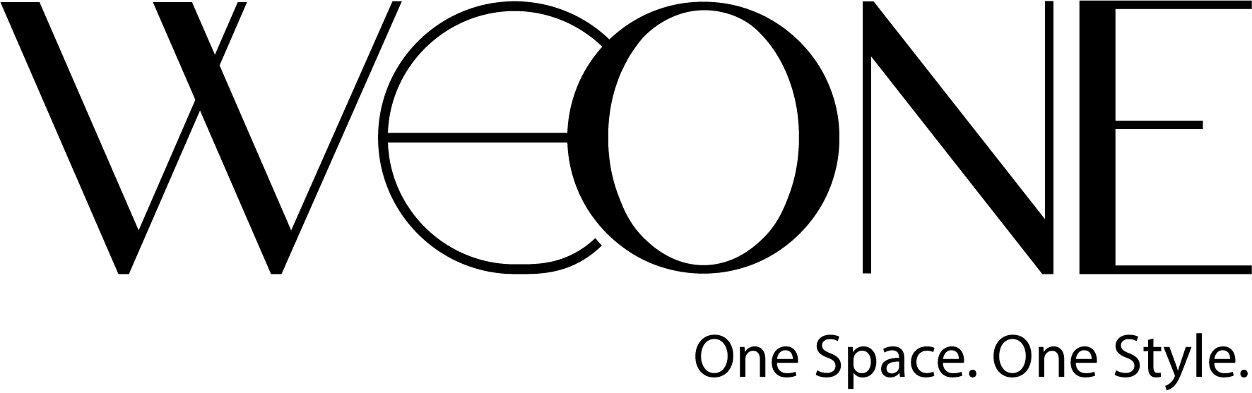 WEONEブランドのロゴデザイン|ブラックテキストを使ったミニマルスタイルのブランドロゴ