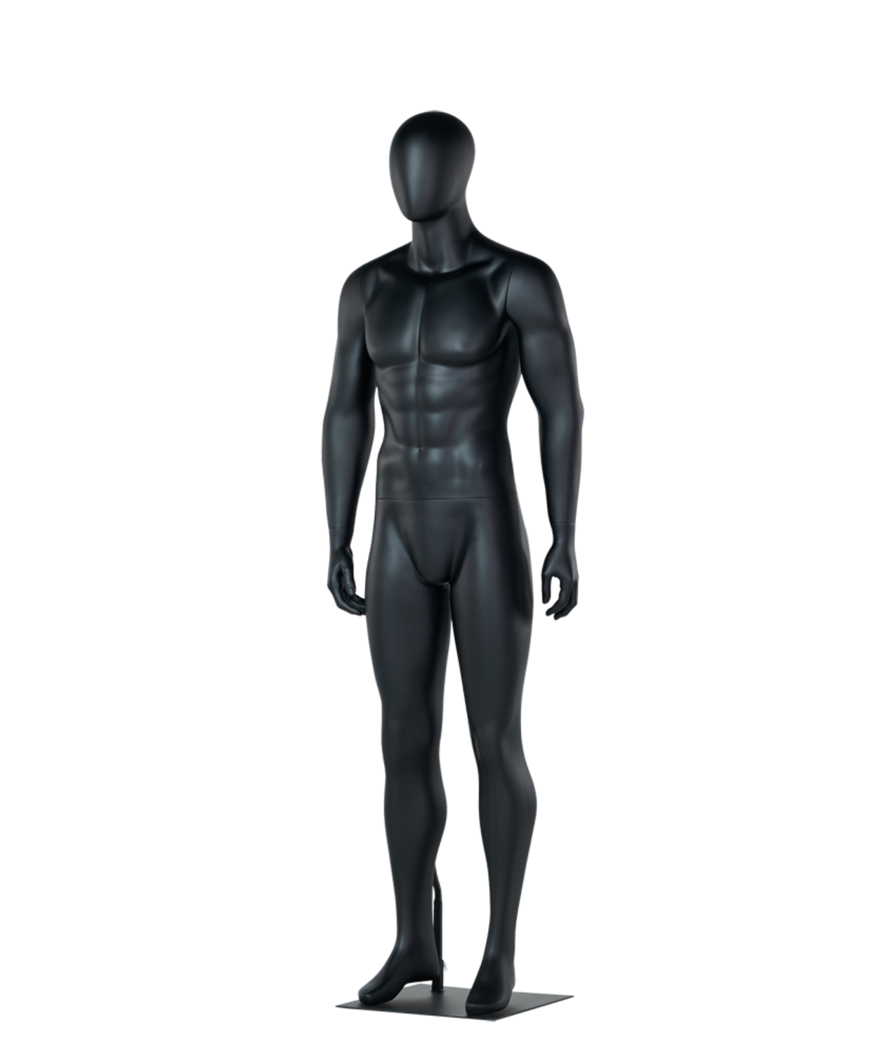 ブラックカラーの男性マネキン|斜め前ビュー・スタンダードモデル