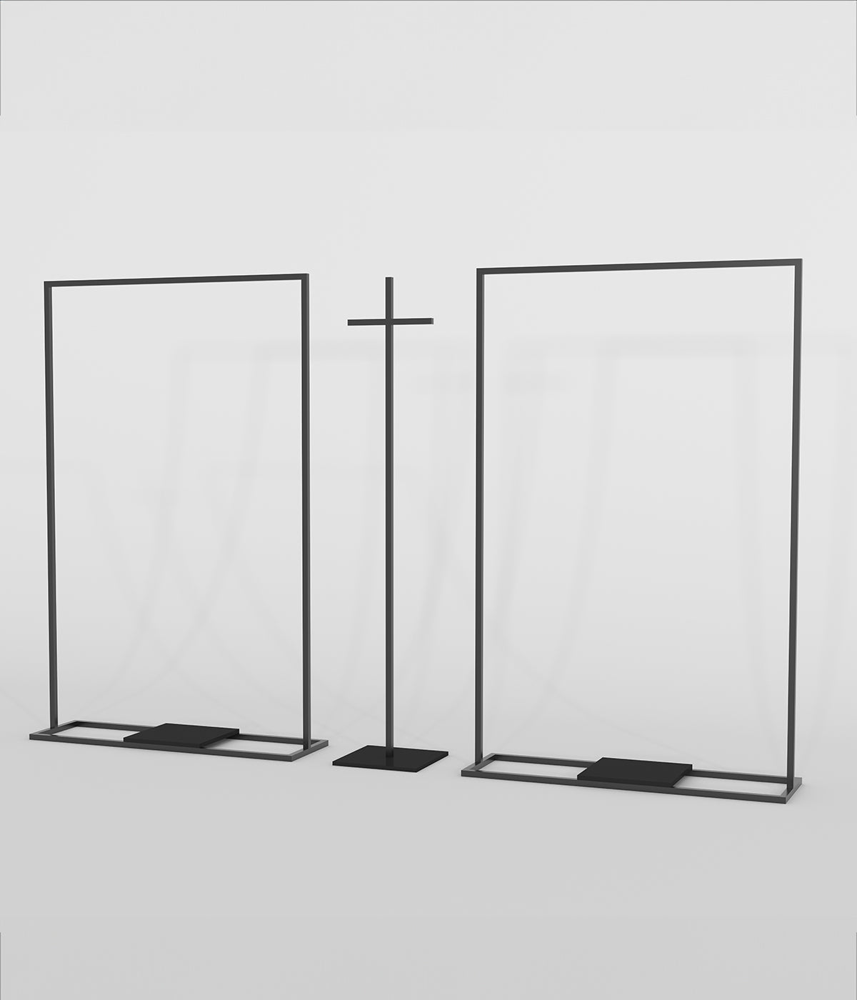 ミニマルな金属フレームのモダンなハンガーラック&帽子スタンド - ブティック、メゾン、アパレルショップに最適