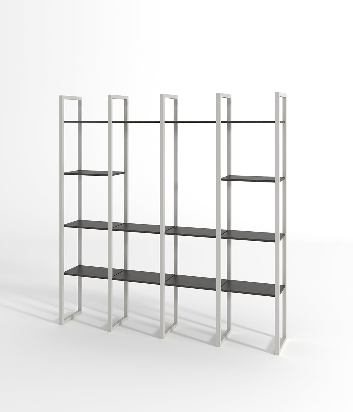 金属フレームと木製棚付きのモダンなラック - ブティック、メゾン、ショップに最適