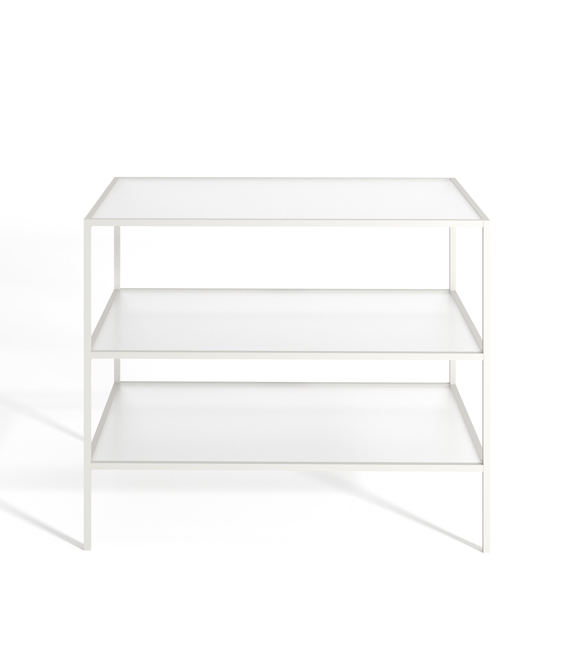 ミニマルデザインのモダンな金属フレームテーブル - ブティック、メゾン、商業スペースに最適