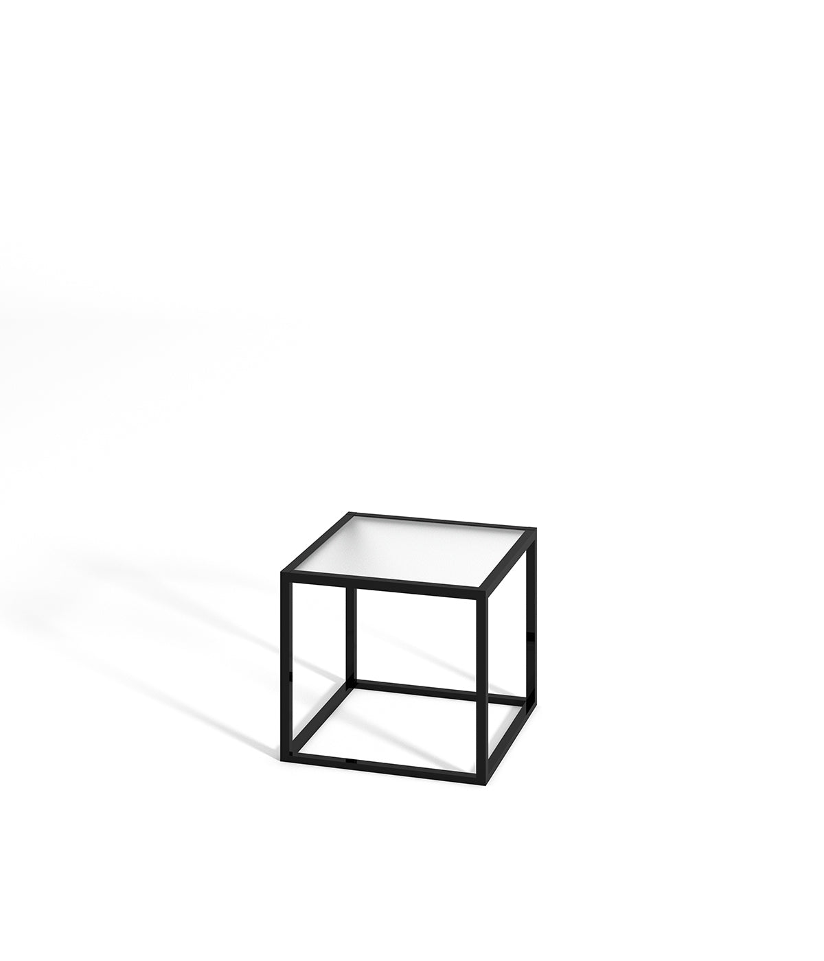 ミニマルデザインのモダンな金属フレームテーブル - ブティック、メゾン、商業スペースに最適