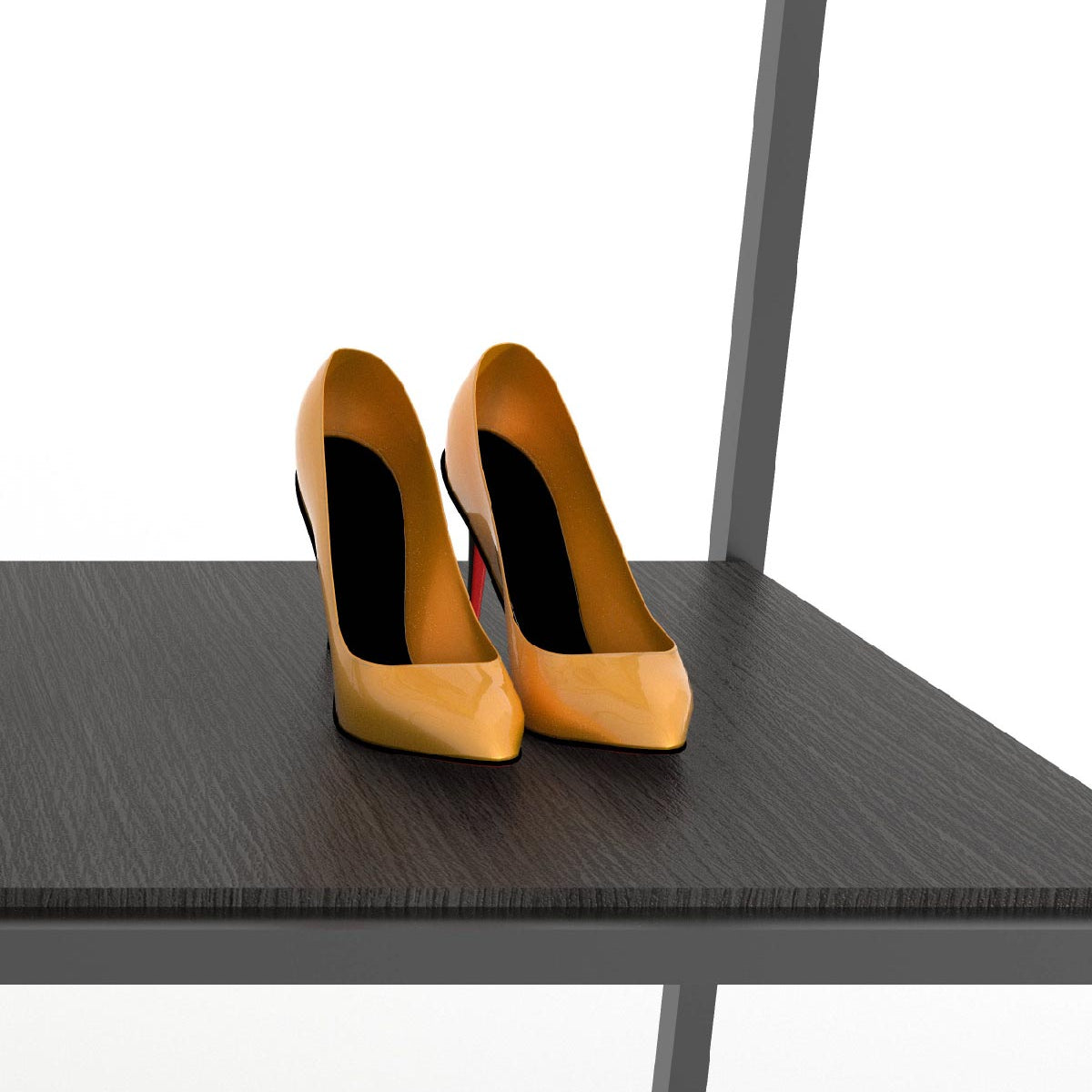 多機能デザインのモダンなハンガーラック - 棚とシューズ収納スペース付き、ブティックやアパレルショップに最適