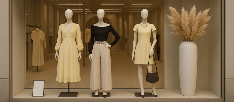 アパレル店舗のディスプレイに使用されるマネキン什器