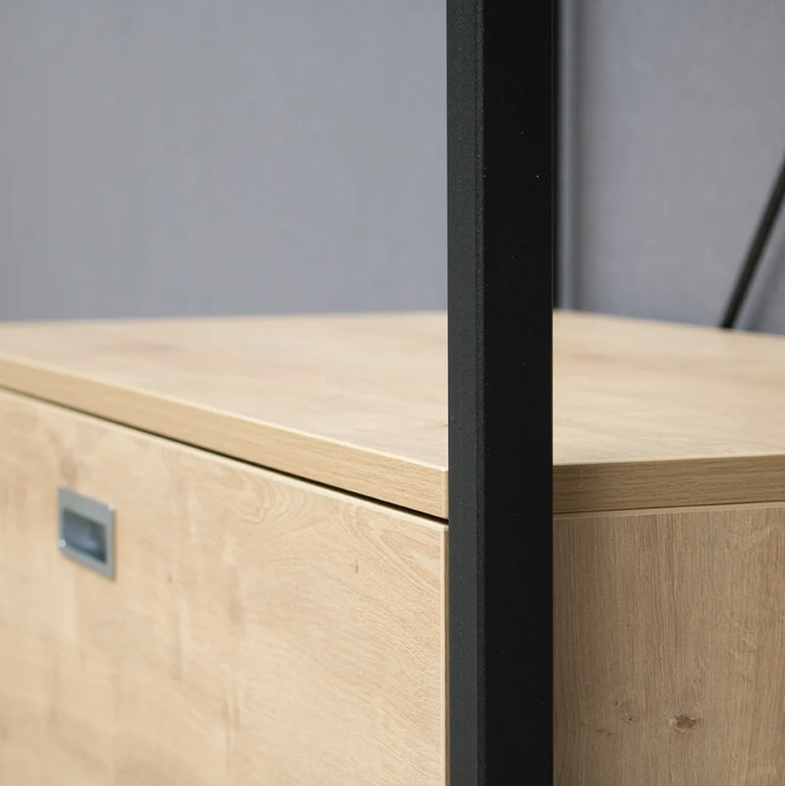 NEST シェルフ付きハンガーラック 木製収納ボックス 詳細