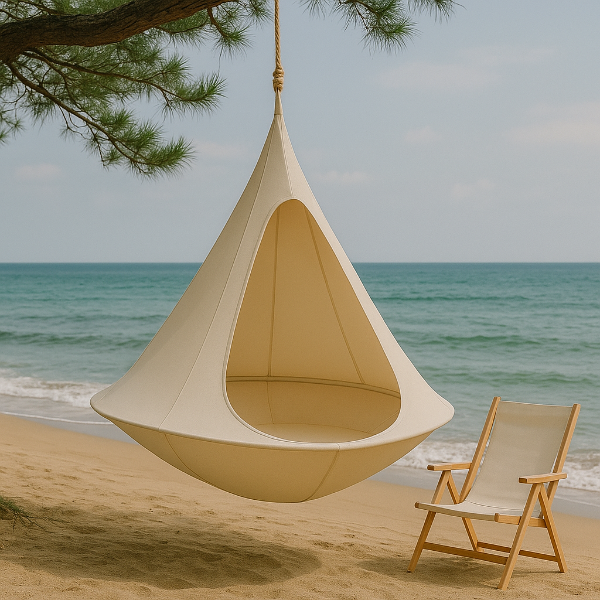 ハンモックチェア　ベージュ a.depeche（アデペシュ） 自立式 3way ハンモック 室内 屋外 一人用 5