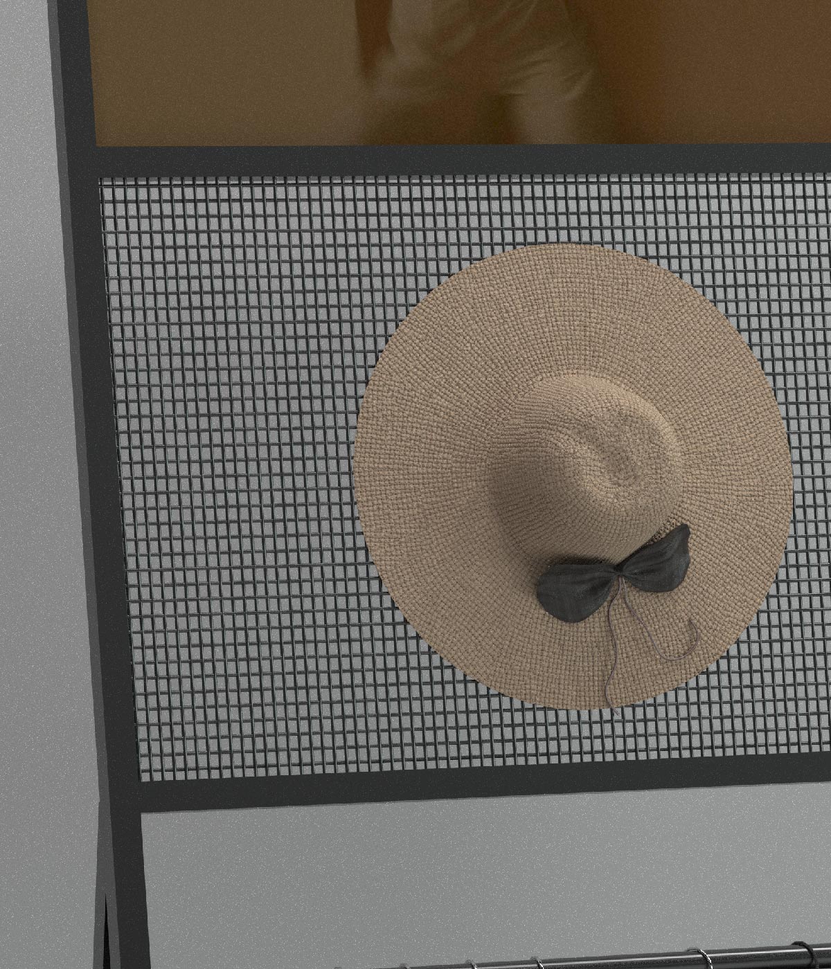 広告スペース付きの金属フレームアパレルディスプレイスタンド - ブティック、メゾン、アパレルショップに最適