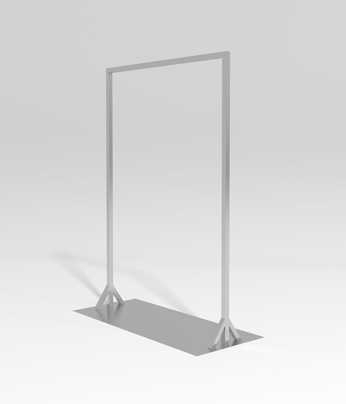 シルバーカラーのミニマル洋服ラック|スタイリッシュなディスプレイ什器