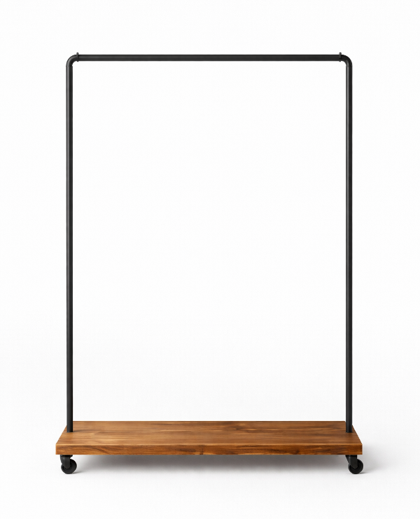 シンプルデザインの衣類ハンガーラック