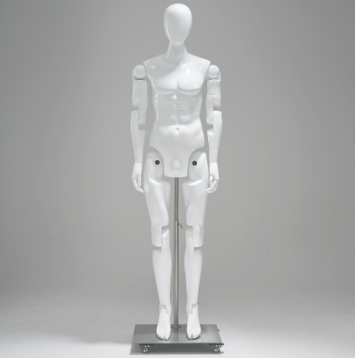 ホワイトの可動式メンズマネキン正面・全身コーディネート展示用|WEONE
