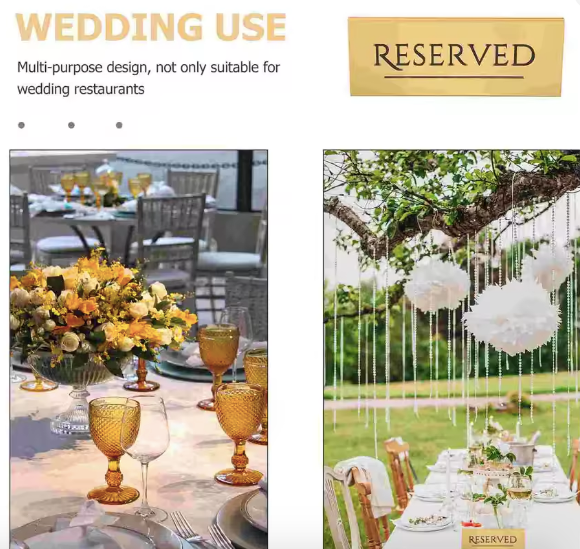Table reservation cards and decorations | Reserved Plate 3501 