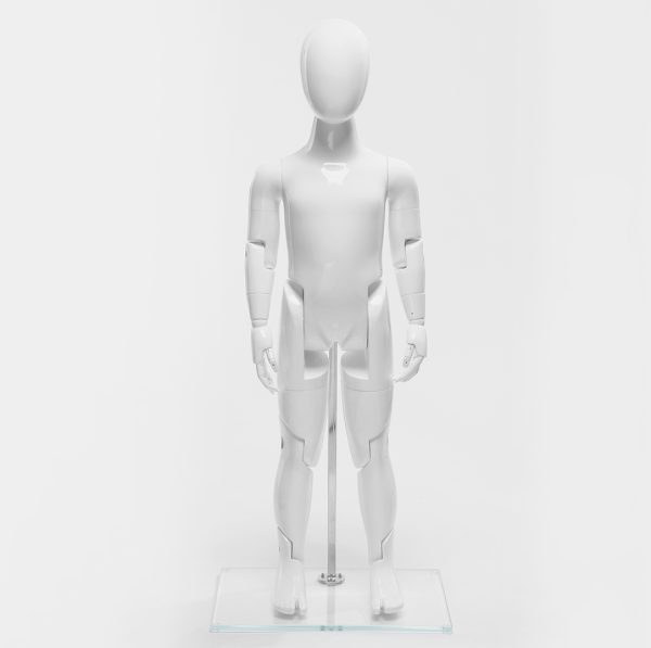 無着衣の子供マネキン全身正面ビュー｜可動関節付きスタンダードポーズ