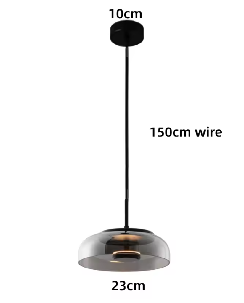 ブラックシリンダー型ペンダントライト高さ寸法図｜スタイリッシュな1灯吊り下げ照明のサイズ情報