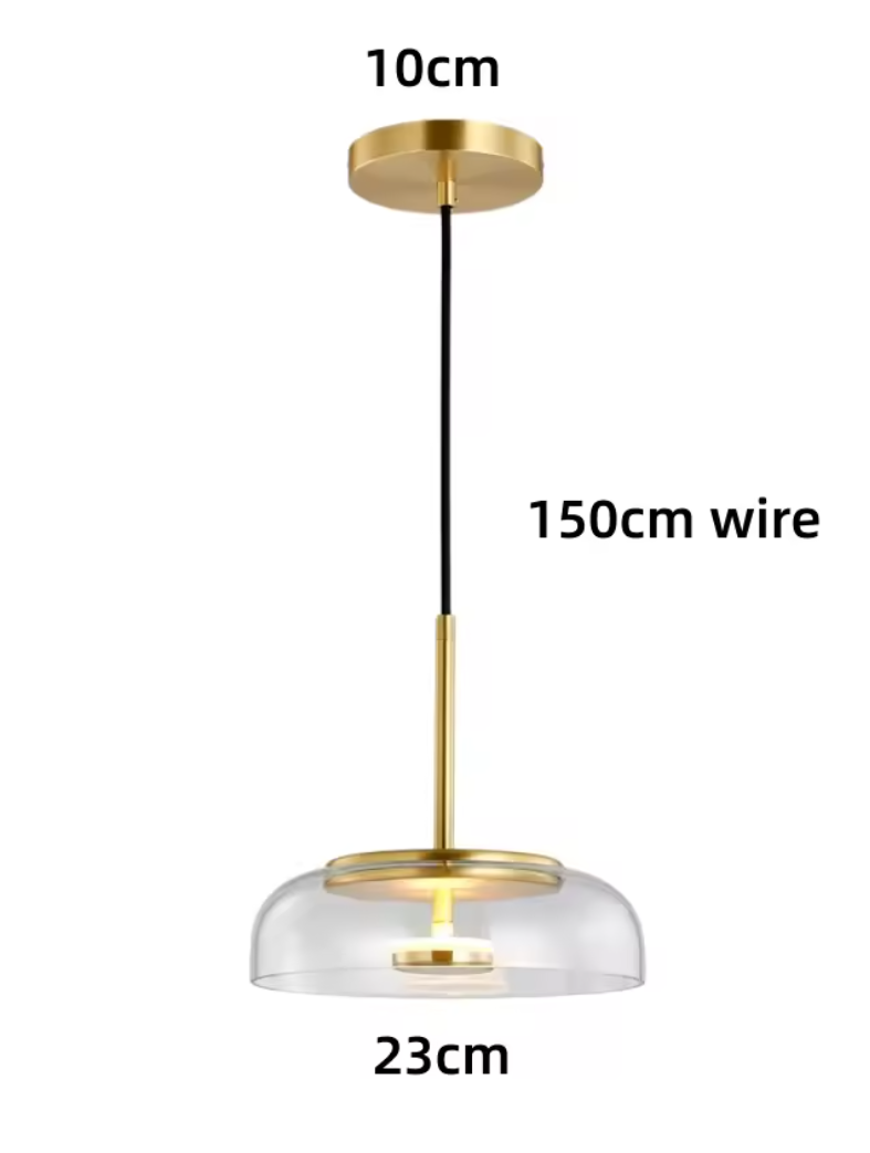 ホワイトカラーのシリンダー型ペンダントライト高さ図｜ミニマルな1灯吊り下げ照明の寸法説明