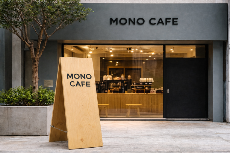 The charm of a cafe starts with its signboard