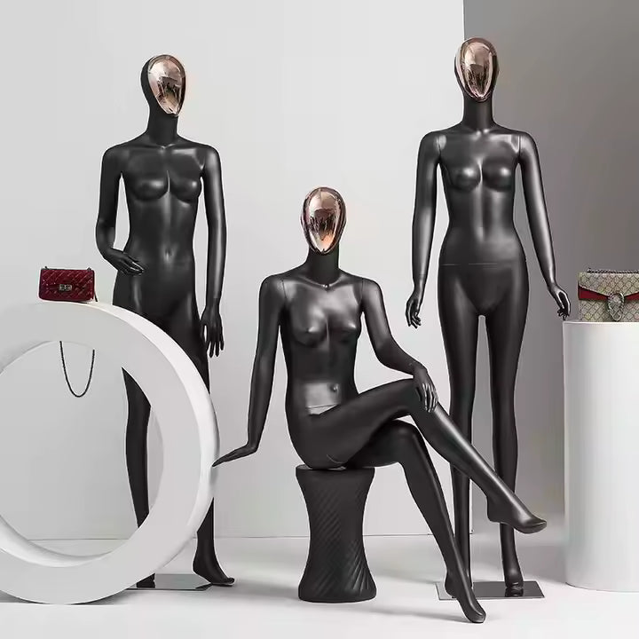 Fashion mannequin with chrome head 24167