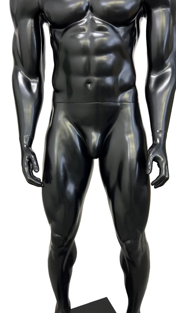 リアルな筋肉ディテールの男性マネキン上半身ビュー｜マッスルタイプ