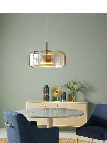 Scandinavian-style glass-shade pendant light 3607