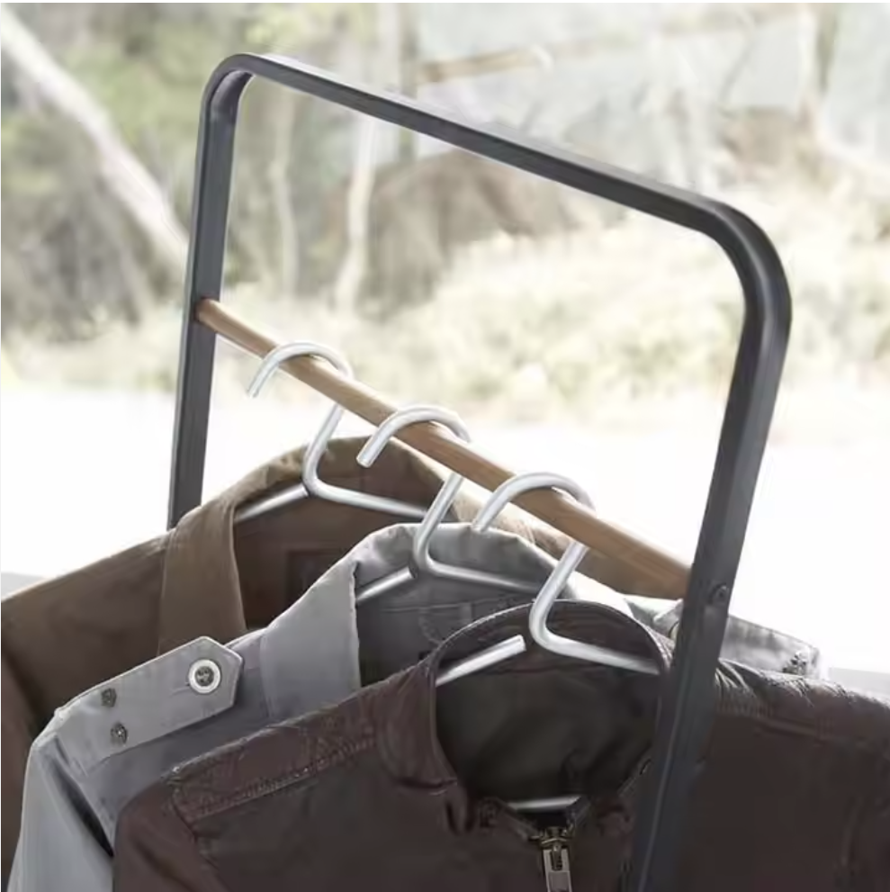 Hanger rack with wooden shelf 2621
