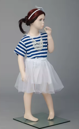 Kids Real Face Mannequin Girl Standing Pose 24198