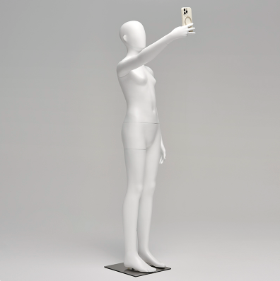 Kids Selfie Pose Mannequin White 24201