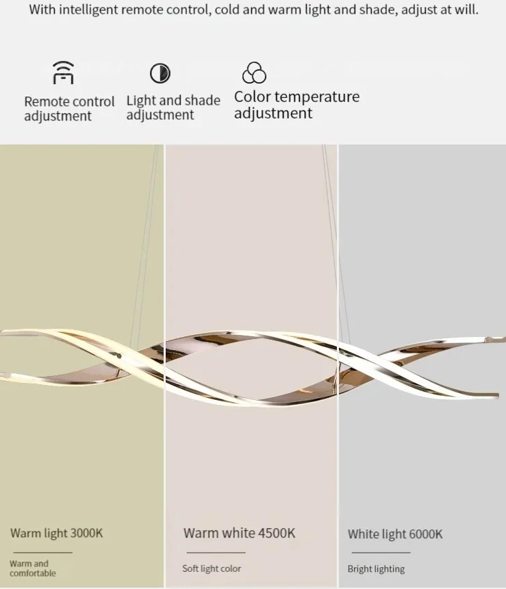モダン LEDウェーブペンダントライト ロング3407