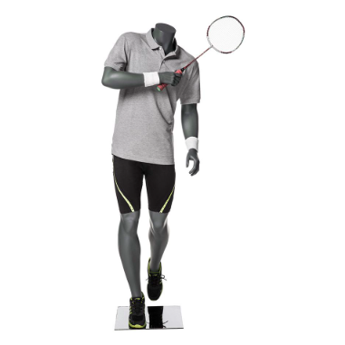 バドミントン 男性スポーツマネキン ウォークポーズ ウェア着用