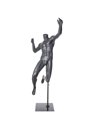 男性バドミントンマネキン 正面 ジャンプフォーム