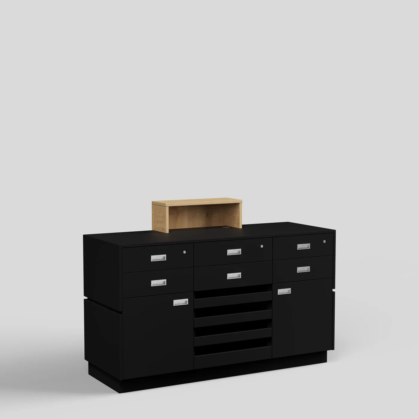 店舗レジ用ブラックウッドカウンター