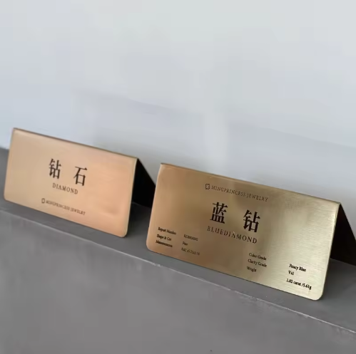 真鍮 卓上サインスタンド 複数設置