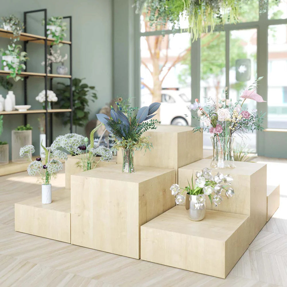 木製ディスプレイキューブステージ ウッド (W600) | 店舗什器・展示台