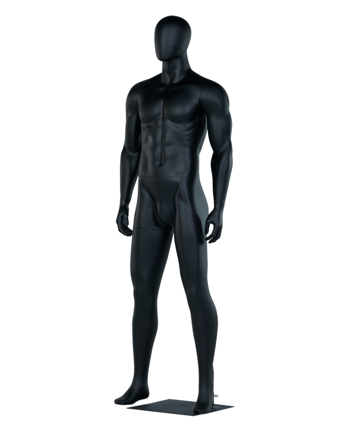 ブラックカラーの男性マネキン｜斜め前ビュー・ベーシックポーズ