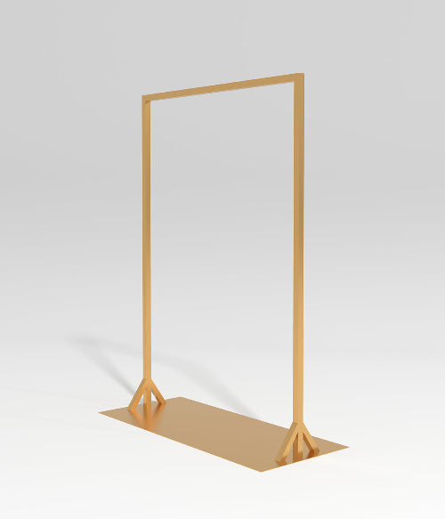 ゴールドフレームの洋服ラック｜上質なアパレル店舗什器