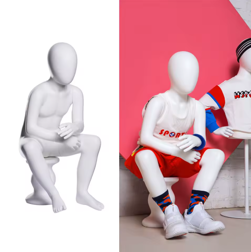 子供マネキン・座り姿ディスプレイ・アパレル展示