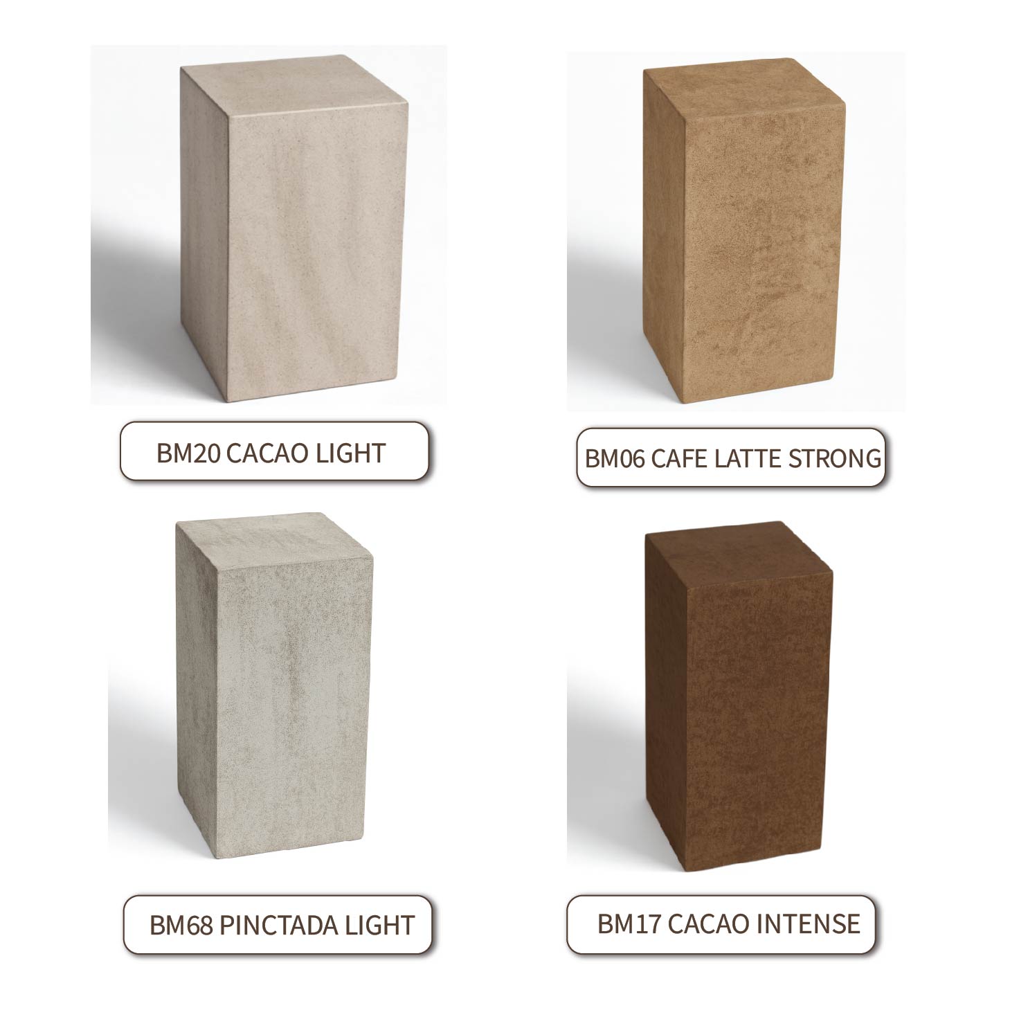 モダン展示台のカラートーン比較サンプルセット