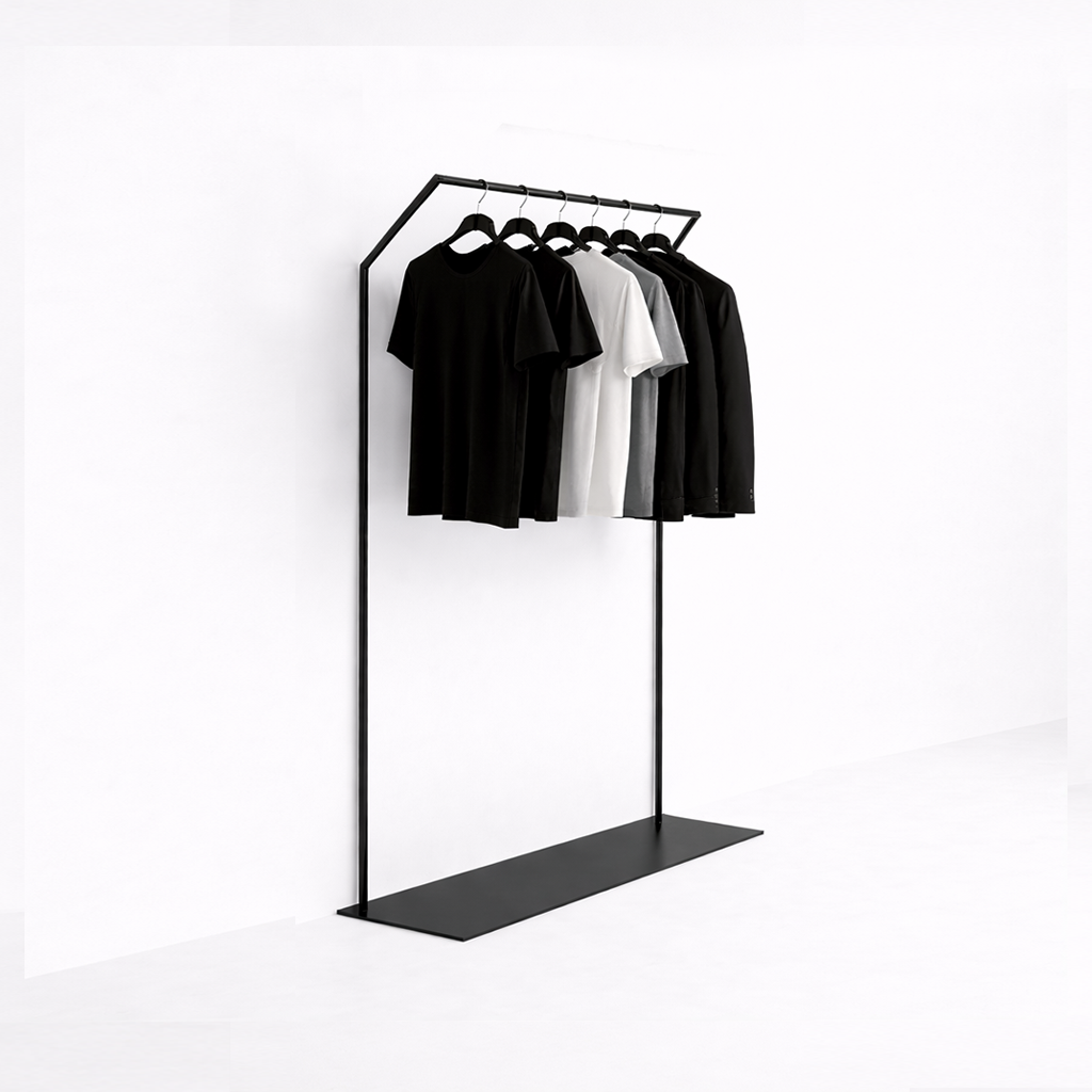店舗ディスプレイ用のシンプルなハンガーラック