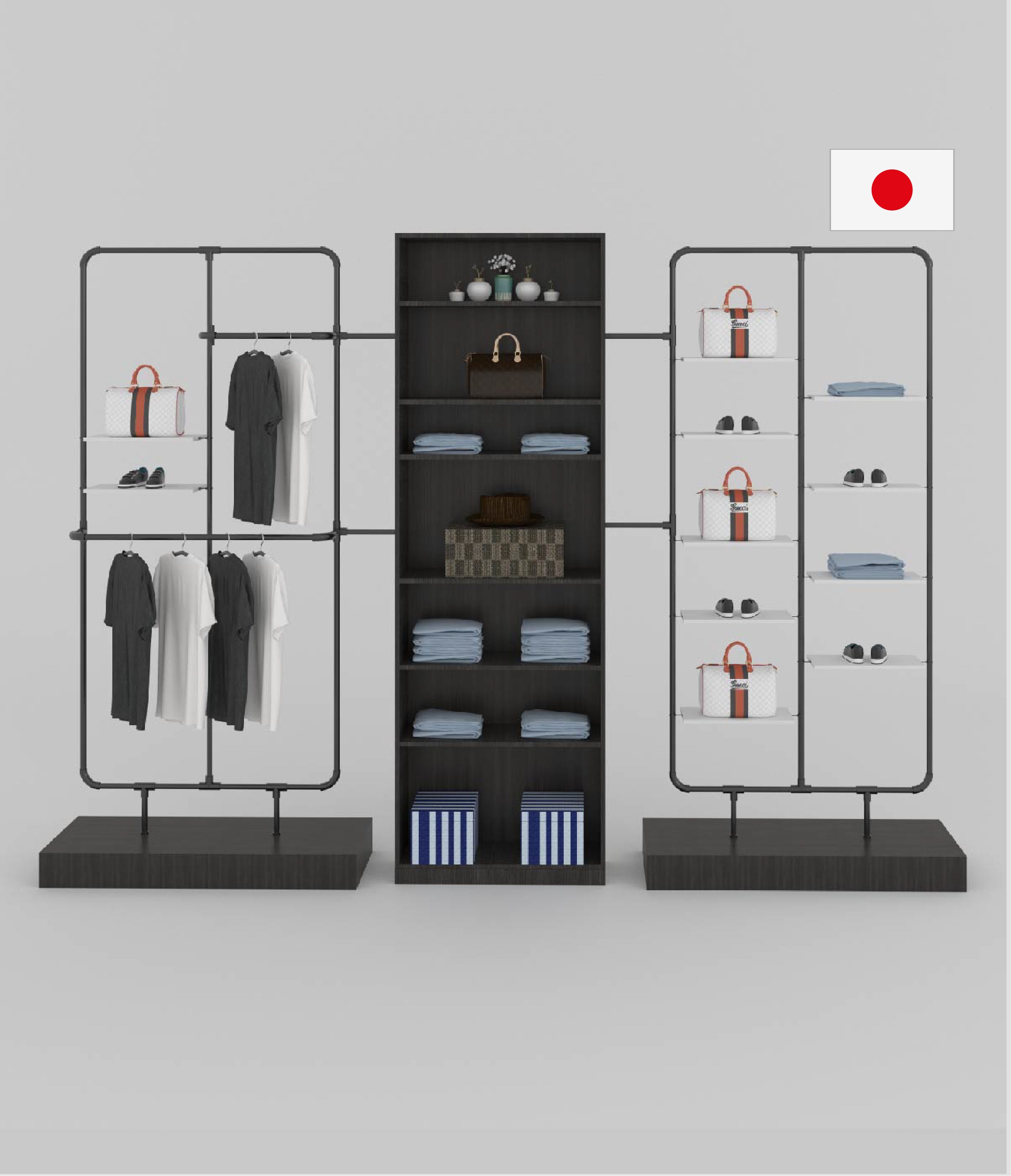 店舗用 ディスプレイハンガーラック 133（ワイドセット） | シェルフ