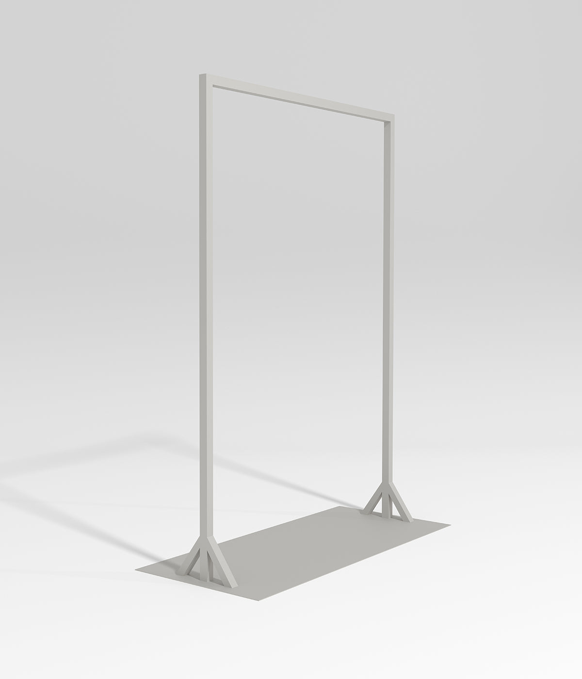 シルバーカラーのミニマル洋服ラック