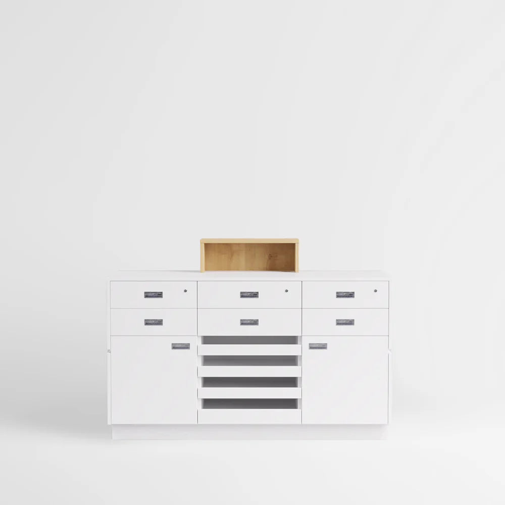 店舗レジ用ホワイトショップカウンター