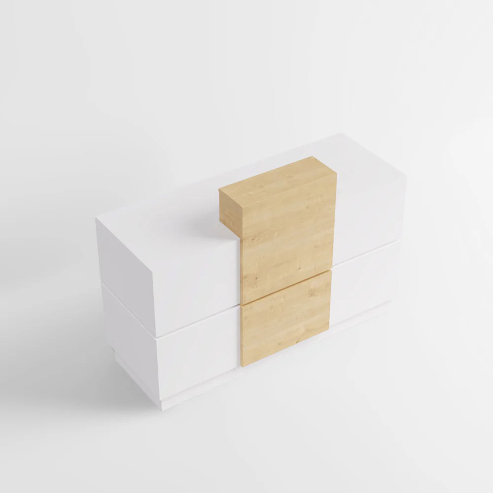 店舗什器ホワイトチェックアウトカウンター